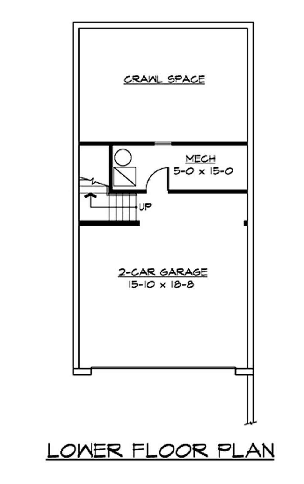Floor Plan Basement of Multi-Level Plan #115-1214